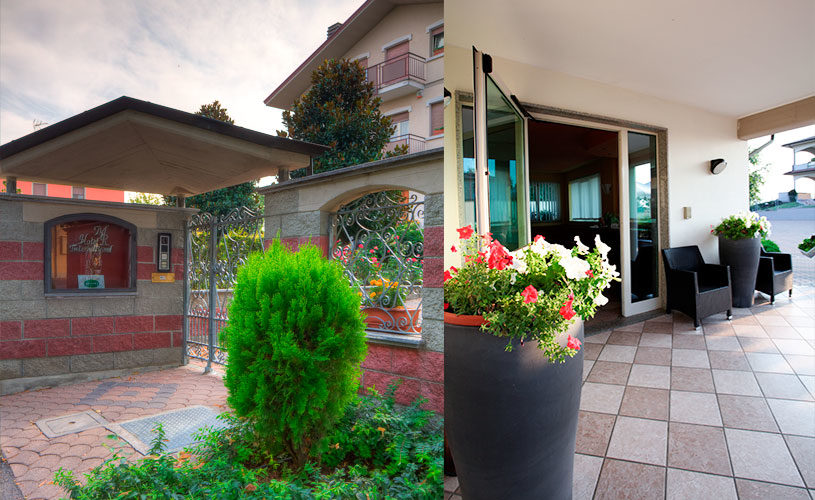Ingresso e portico Hotel MR International a San Damiano Piacenza